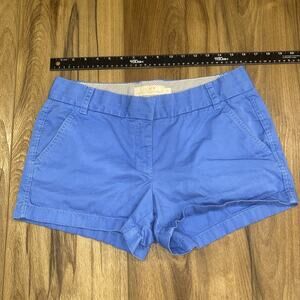 J.CREW Women's Chino Broken in Shorts, Size 8, Blue, 100% Cotton